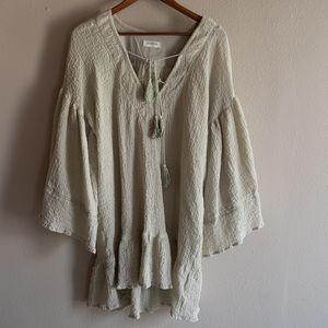 Dusty Sage Swim Coverup with Bell Sleeves